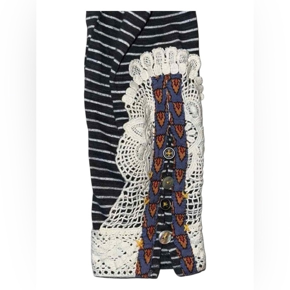 Anthropologie | Anthro‎ Little Yellow Button Striped Long Sleeve Tee Cuffs sz XS - Picture 4 of 8